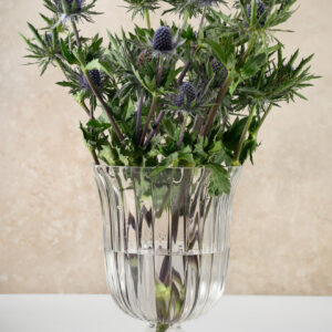 8.5in Tall Pleated Glass Urn