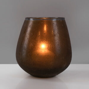 5.5in Tall Bronze Balloon Glass Votive Holder