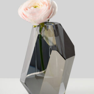6in Tall Chiseled Crystal Glass Vase