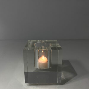 3.25in Square Crystal Glass Vase