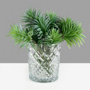 4.75in Tall Diamond Cut Glass Round Vase