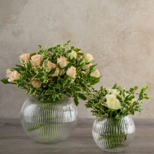 Pleated Glass Fishbowl Vase