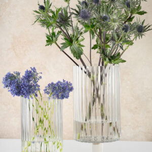 Pleated Glass Pedestal Hurricane