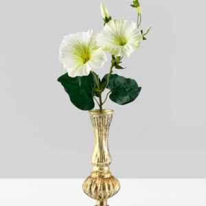 7in Tall Gold Diamond Glass Bud Vase
