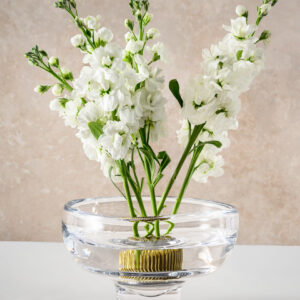 8in Wide Hand Blown Clear Glass Bowl