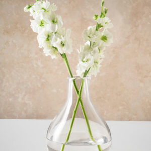 7.5in Tall Clear Hand Blown Deco Glass Vase