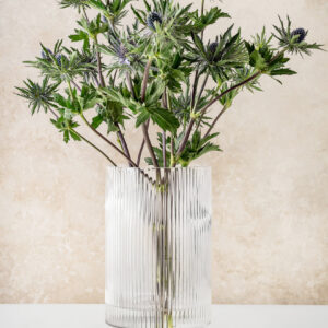 11in Tall Pleated Glass Cylinder