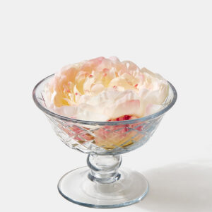 4.5in Wide Diamond Cut Glass Pedestal Bowl
