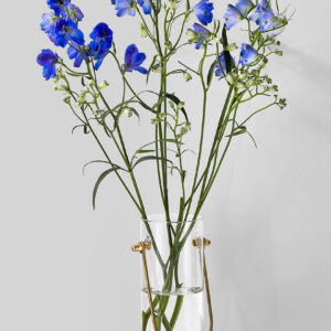 6in Tall Gold Handle Glass Vase