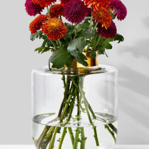 12in Tall Gold Mouth Jar Vase