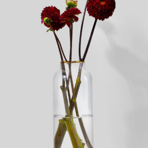 9in Tall Gold Rim Glass Bottle Vase
